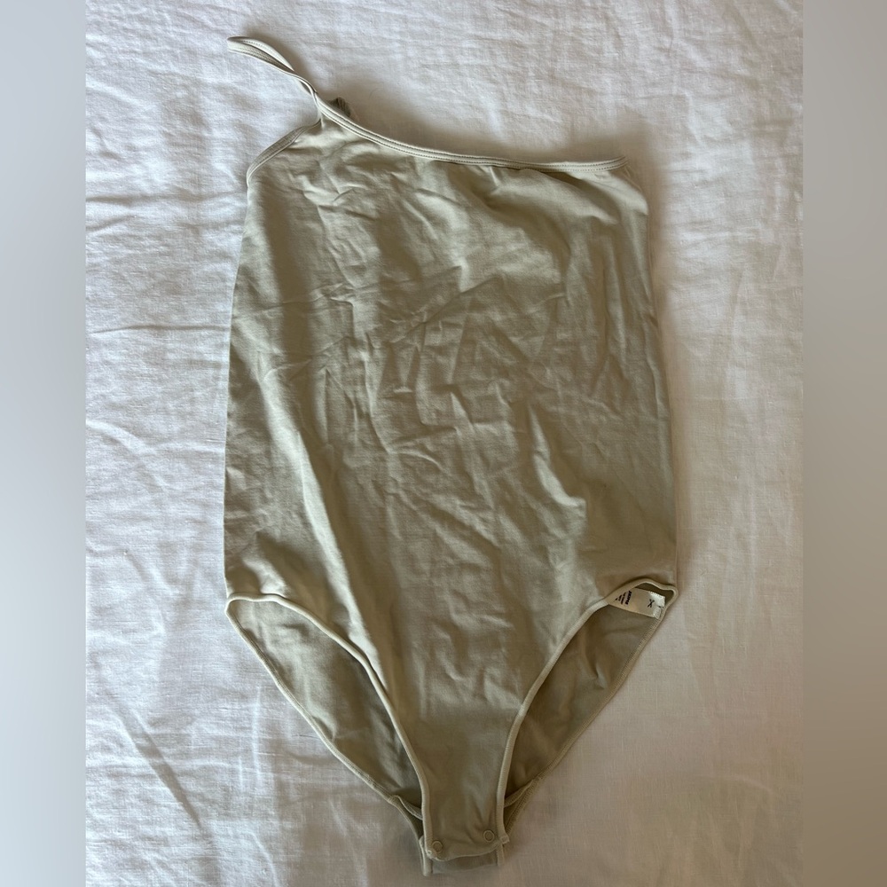 One-Shoulder Sage Green Women's Bodysuit